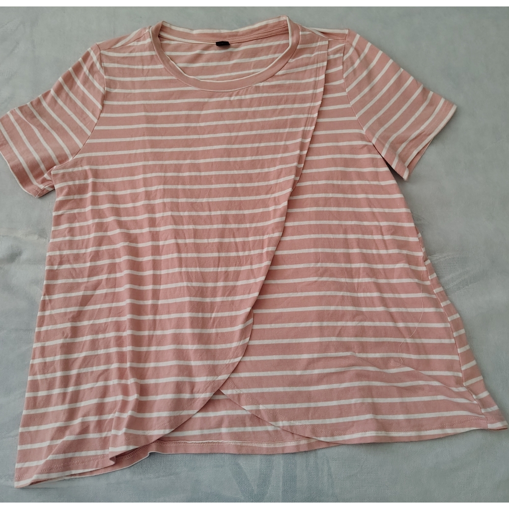 Maternity/Nursing Pink Stripped Top